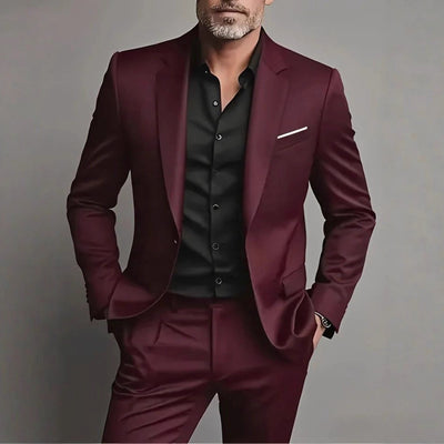 Men's Suit Set Slim Fit Casual Two-piece Suit