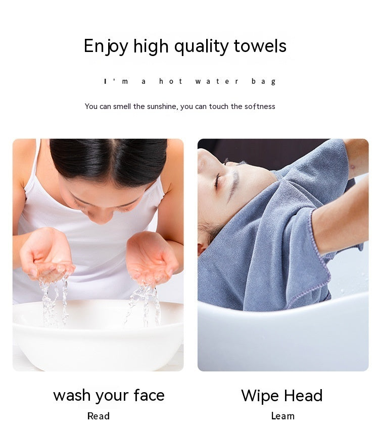 Coral Fleece Wide Striped Edge Soft Absorbent Thickening Lint-free Face Washing At Home Towels