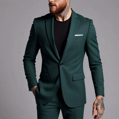 Men's Suit Set Slim Fit Casual Two-piece Suit