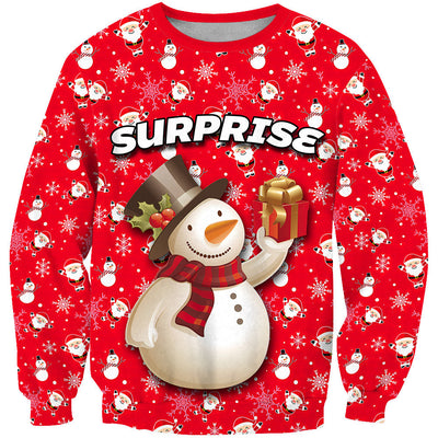 Autumn New 3D Printed Casual Round Neck Men's Sweater